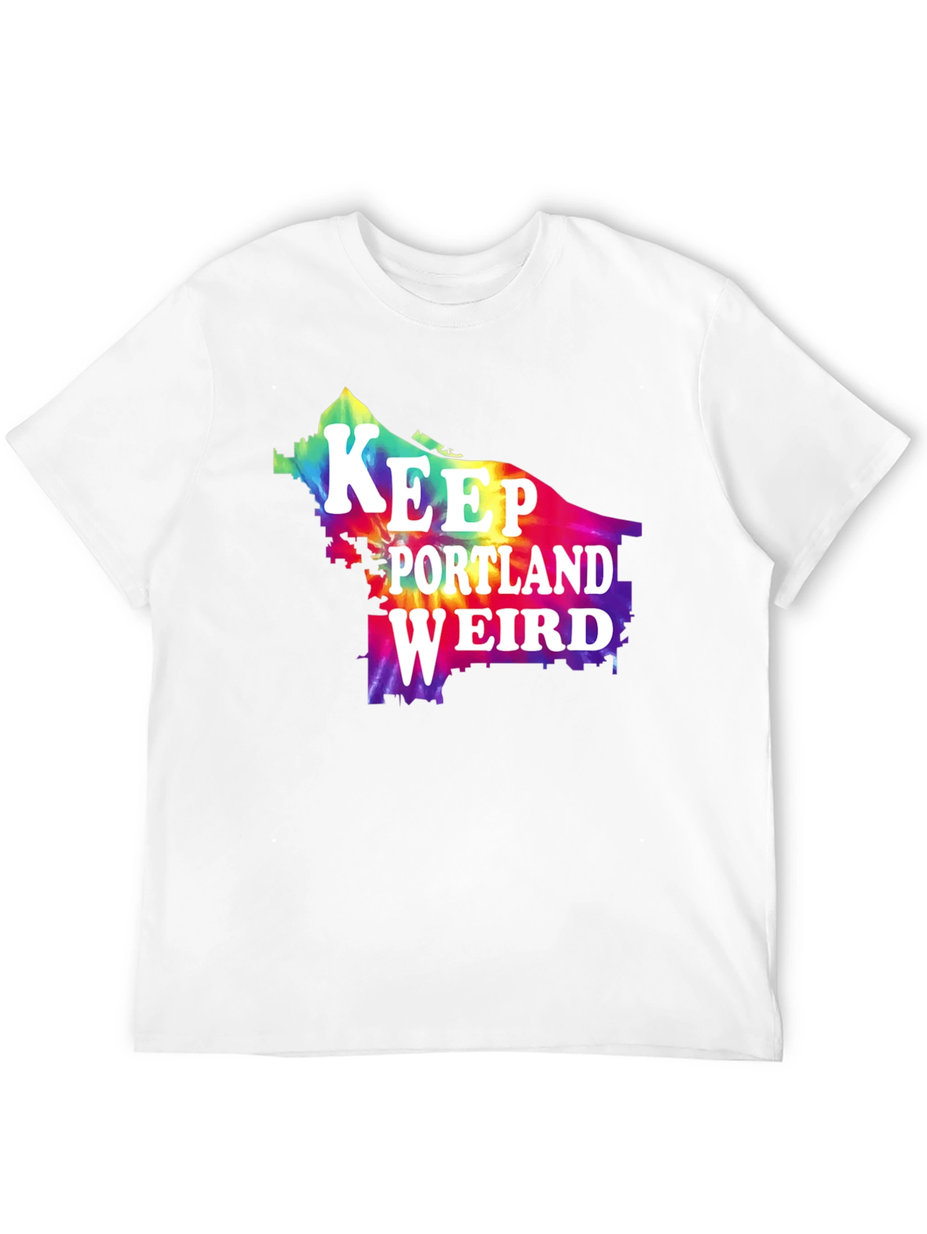 Camiseta Negra Keep Portland Weird Tie-Dye