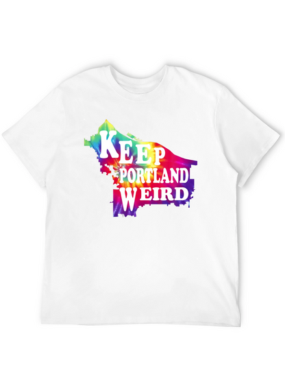 Camiseta Negra Keep Portland Weird Tie-Dye
