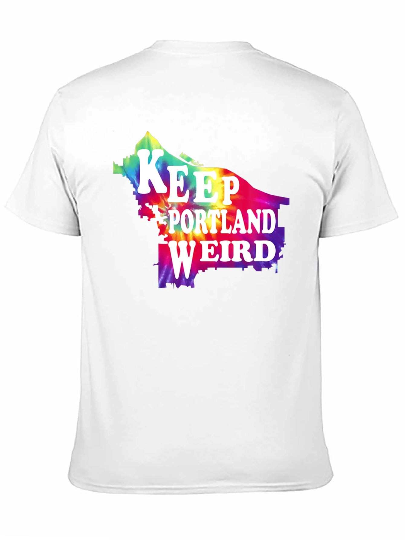 Camiseta Negra Keep Portland Weird Tie-Dye