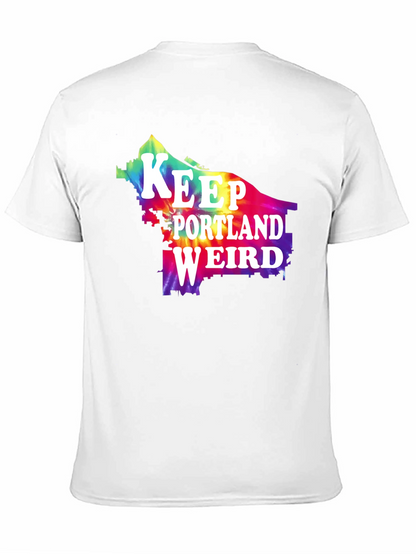 Camiseta Negra Keep Portland Weird Tie-Dye