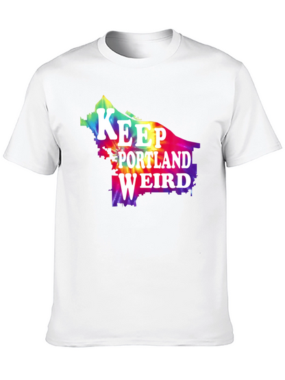 Camiseta Negra Keep Portland Weird Tie-Dye