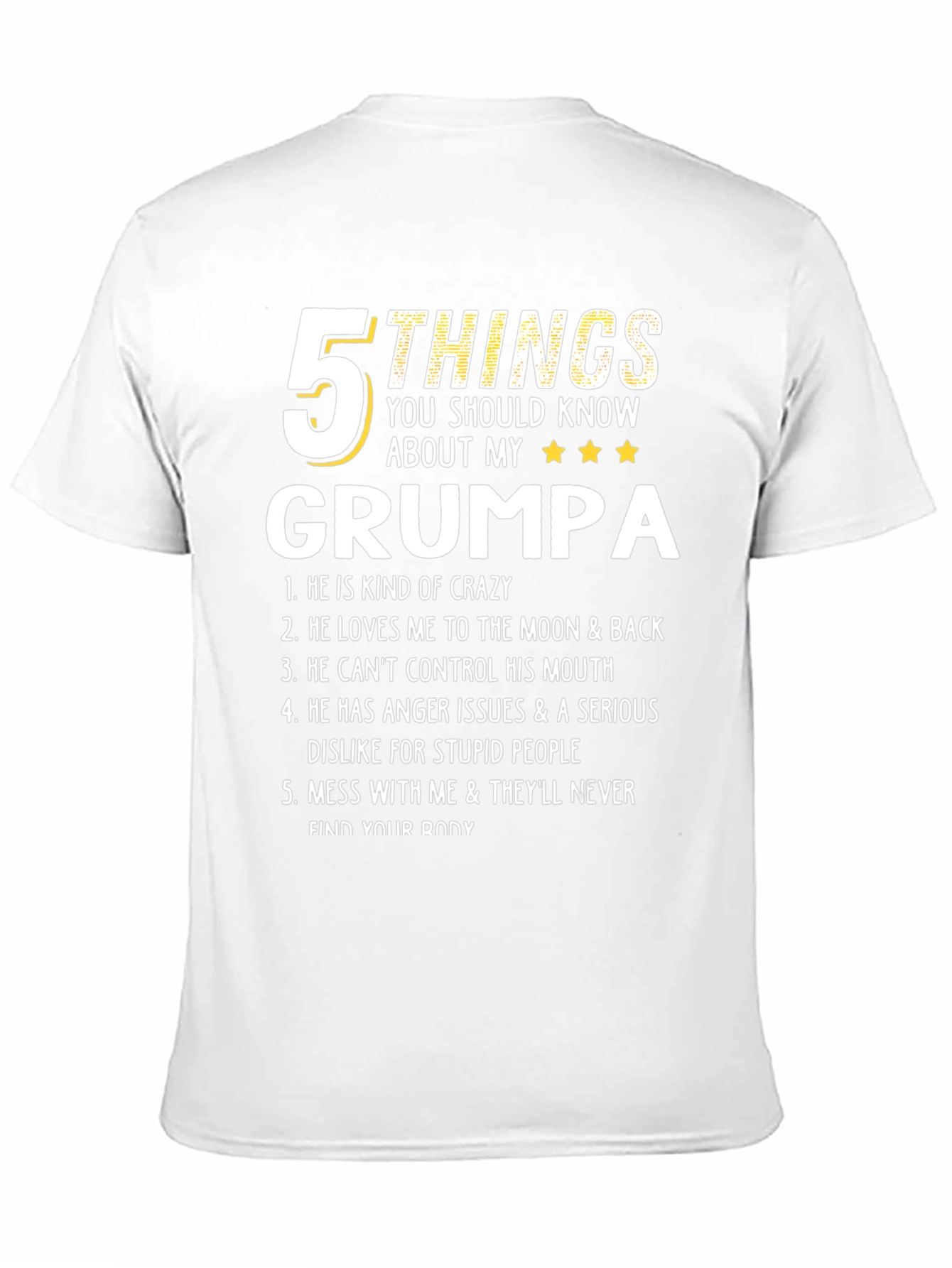 Camiseta 5 Cosas de mi GRUMPA