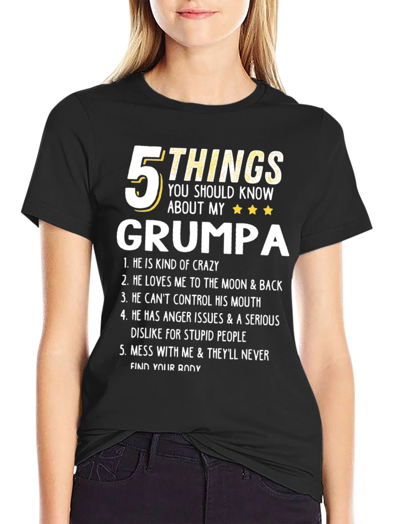 Camiseta 5 Cosas de mi GRUMPA