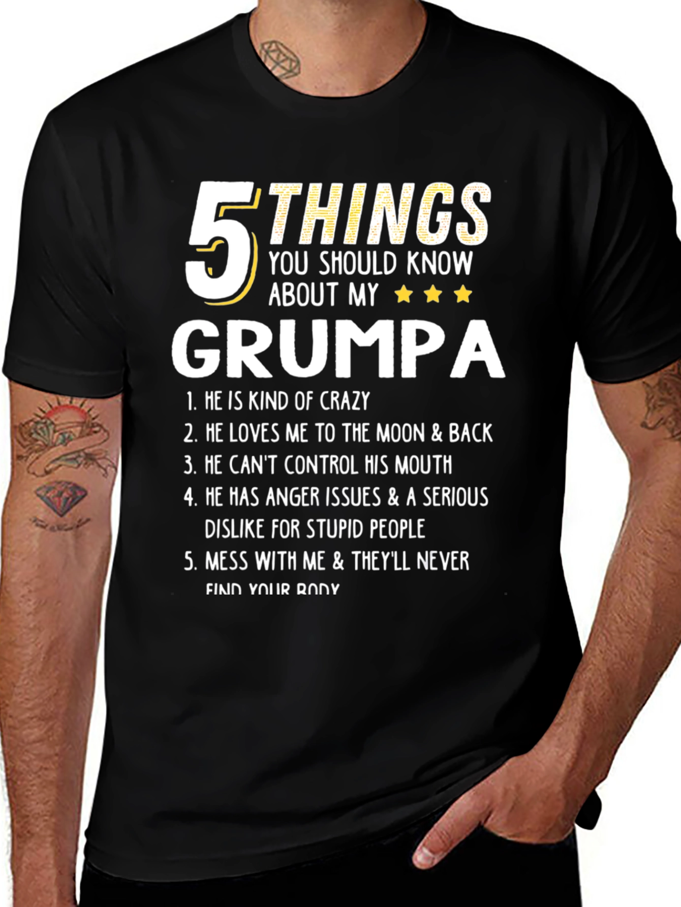 Camiseta 5 Cosas de mi GRUMPA