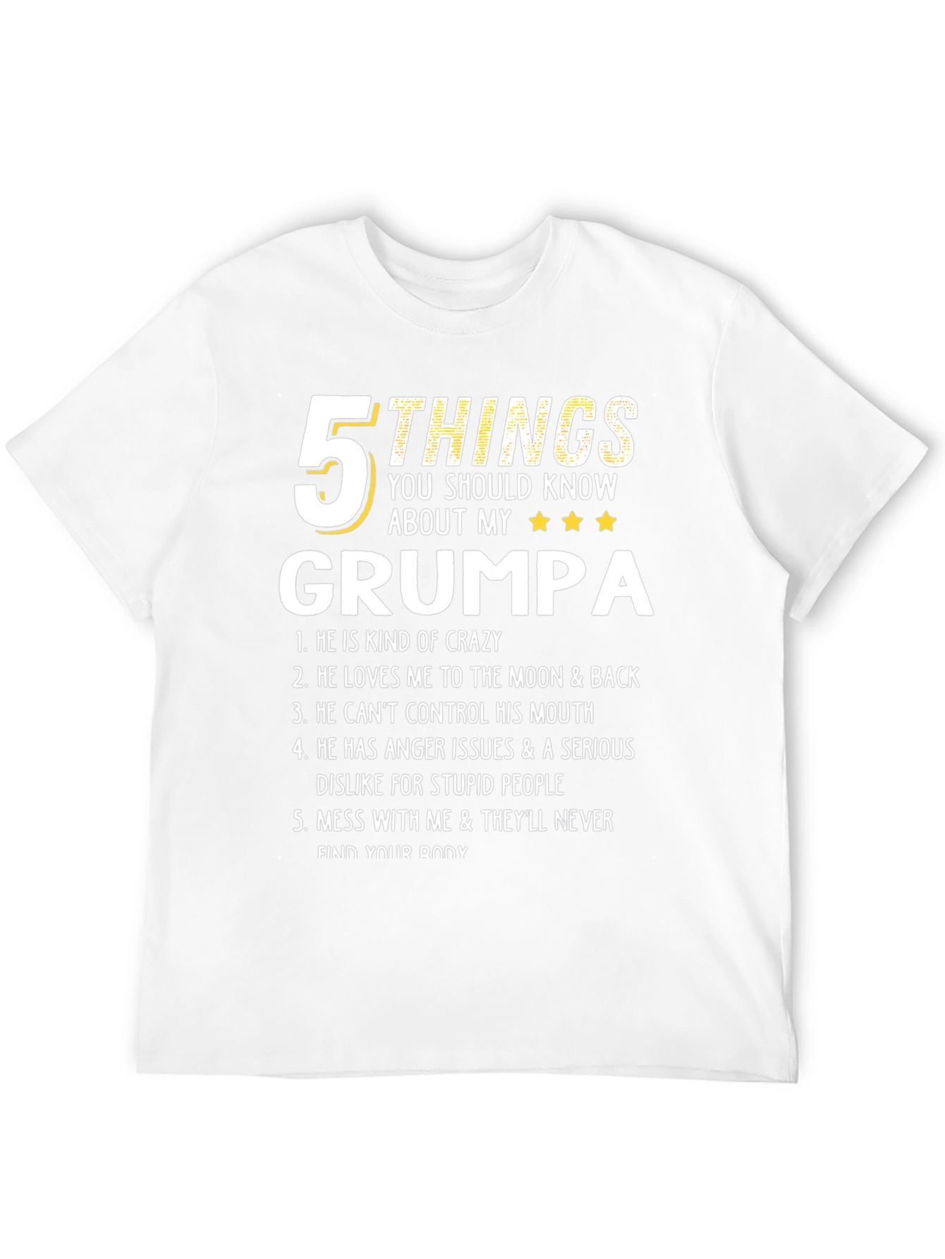 Camiseta 5 Cosas de mi GRUMPA