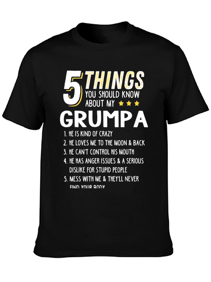 Camiseta 5 Cosas de mi GRUMPA