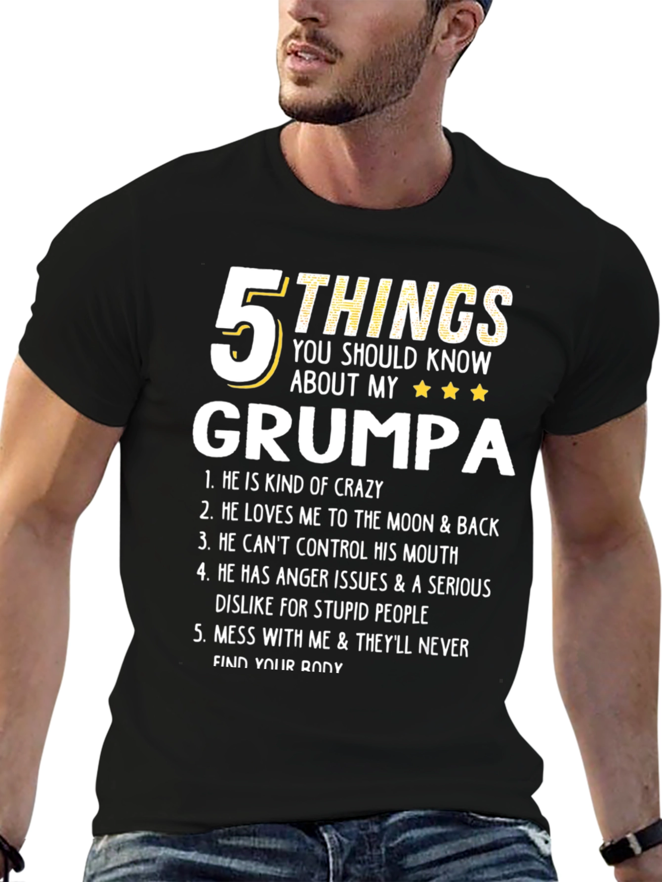 Camiseta 5 Cosas de mi GRUMPA