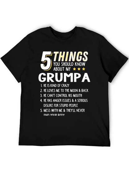Camiseta 5 Cosas de mi GRUMPA