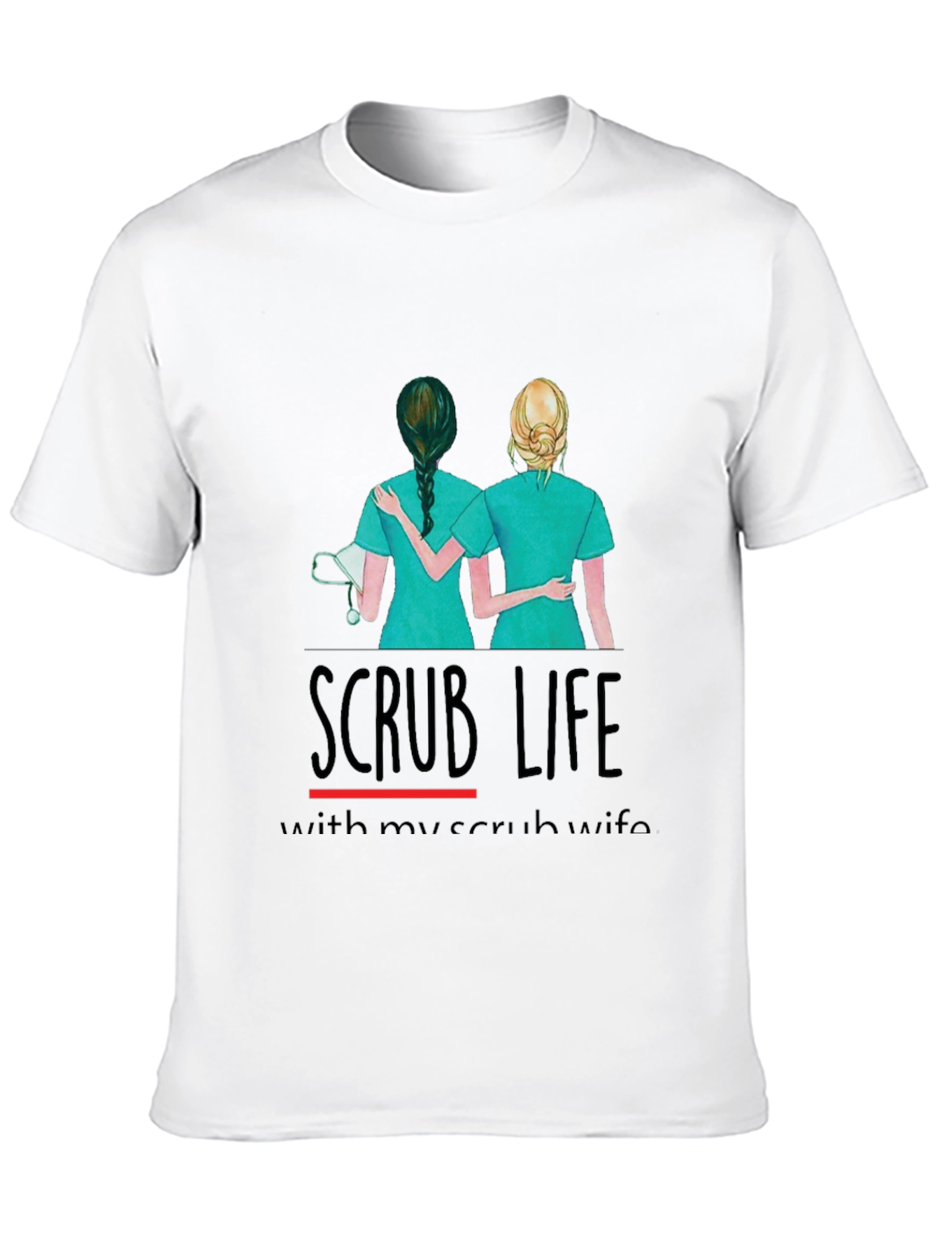 Camiseta Negra Scrub Life para Enfermeras