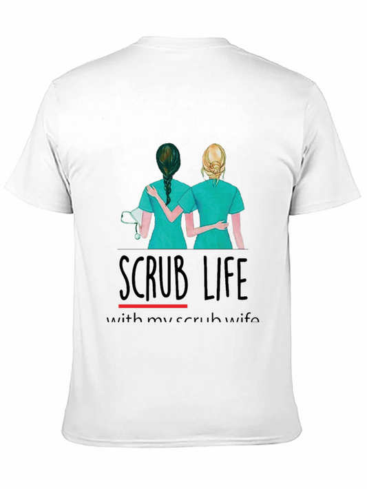 Camiseta Negra Scrub Life para Enfermeras