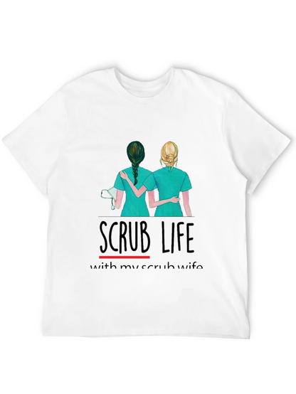 Camiseta Negra Scrub Life para Enfermeras