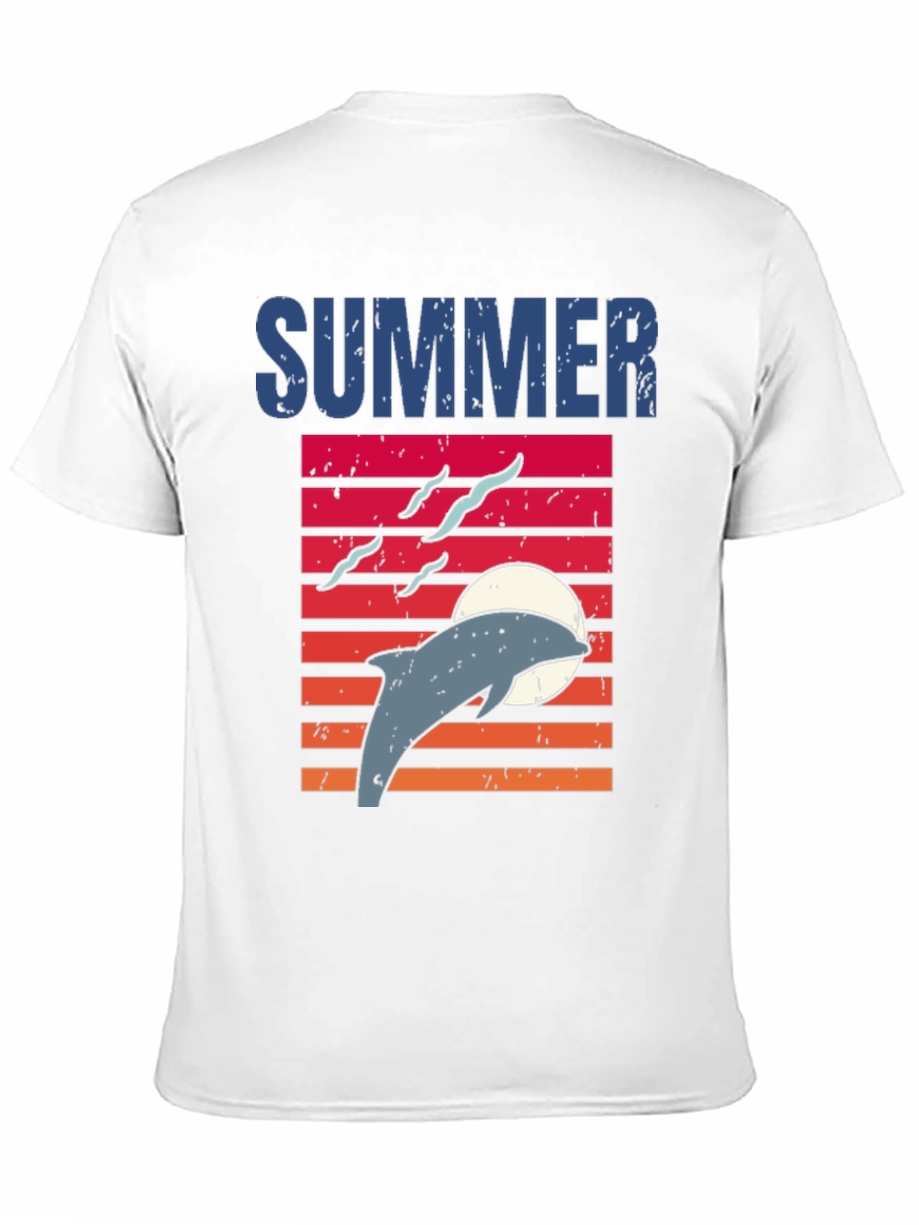 Camiseta Negra Verano Delfín Atardecer