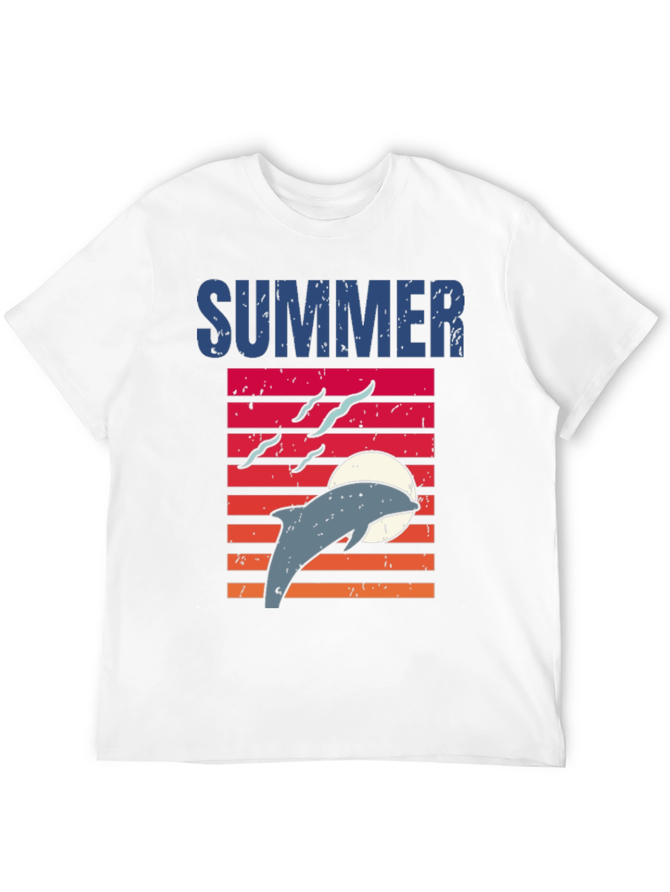 Camiseta Negra Verano Delfín Atardecer