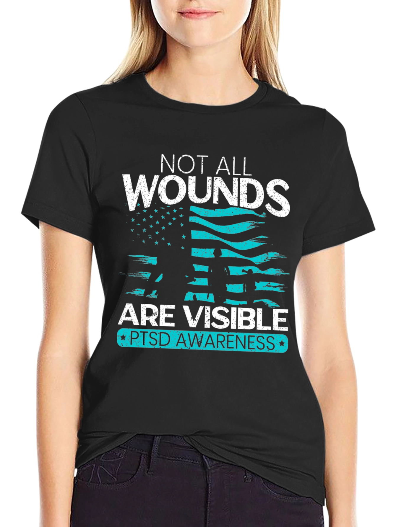 Camiseta PTSD Awareness No Todas las Heridas Son Visibles