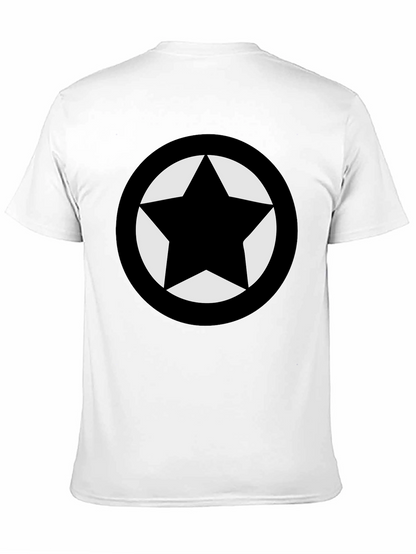 Camiseta Negra Estrella Círculo Diseño Casual