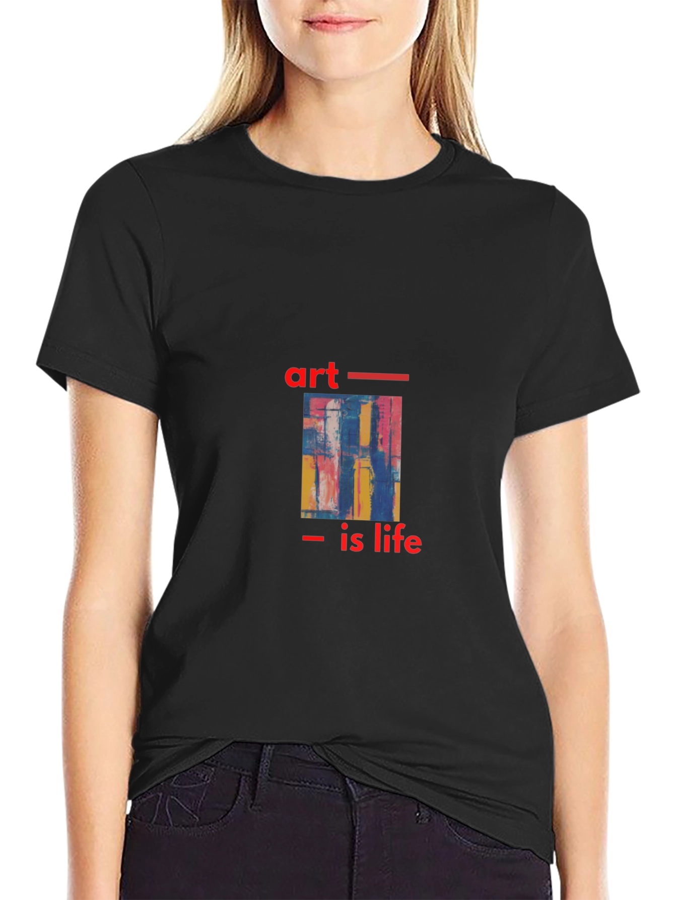 Camiseta Negra con Diseño Artístico Art is Life