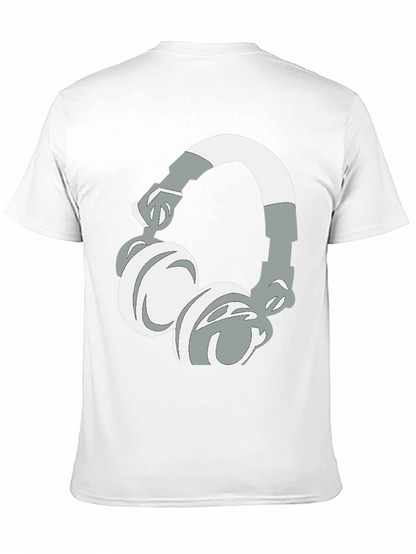 Camiseta Negra con Diseño de Audífonos Gráficos