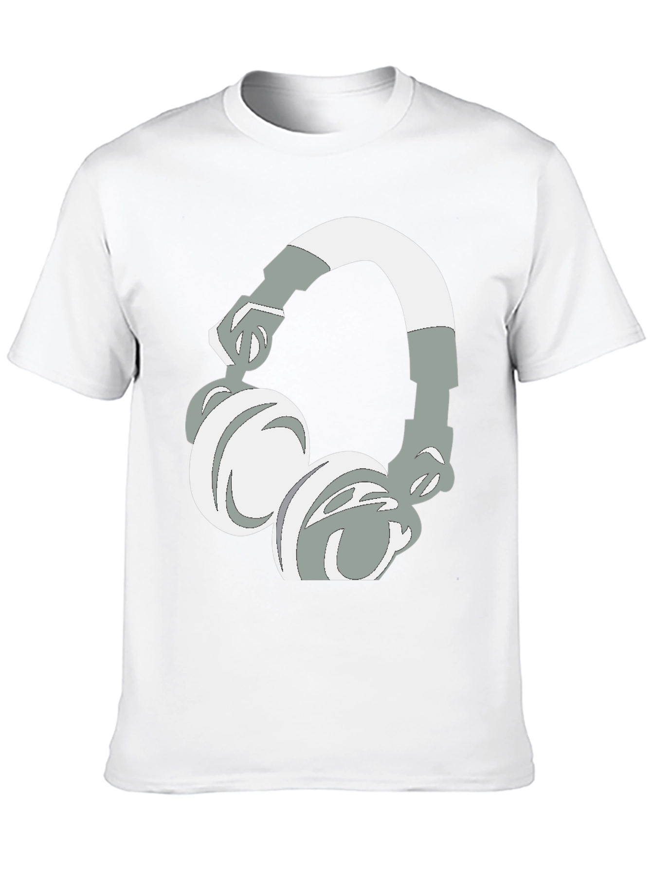 Camiseta Negra con Diseño de Audífonos Gráficos