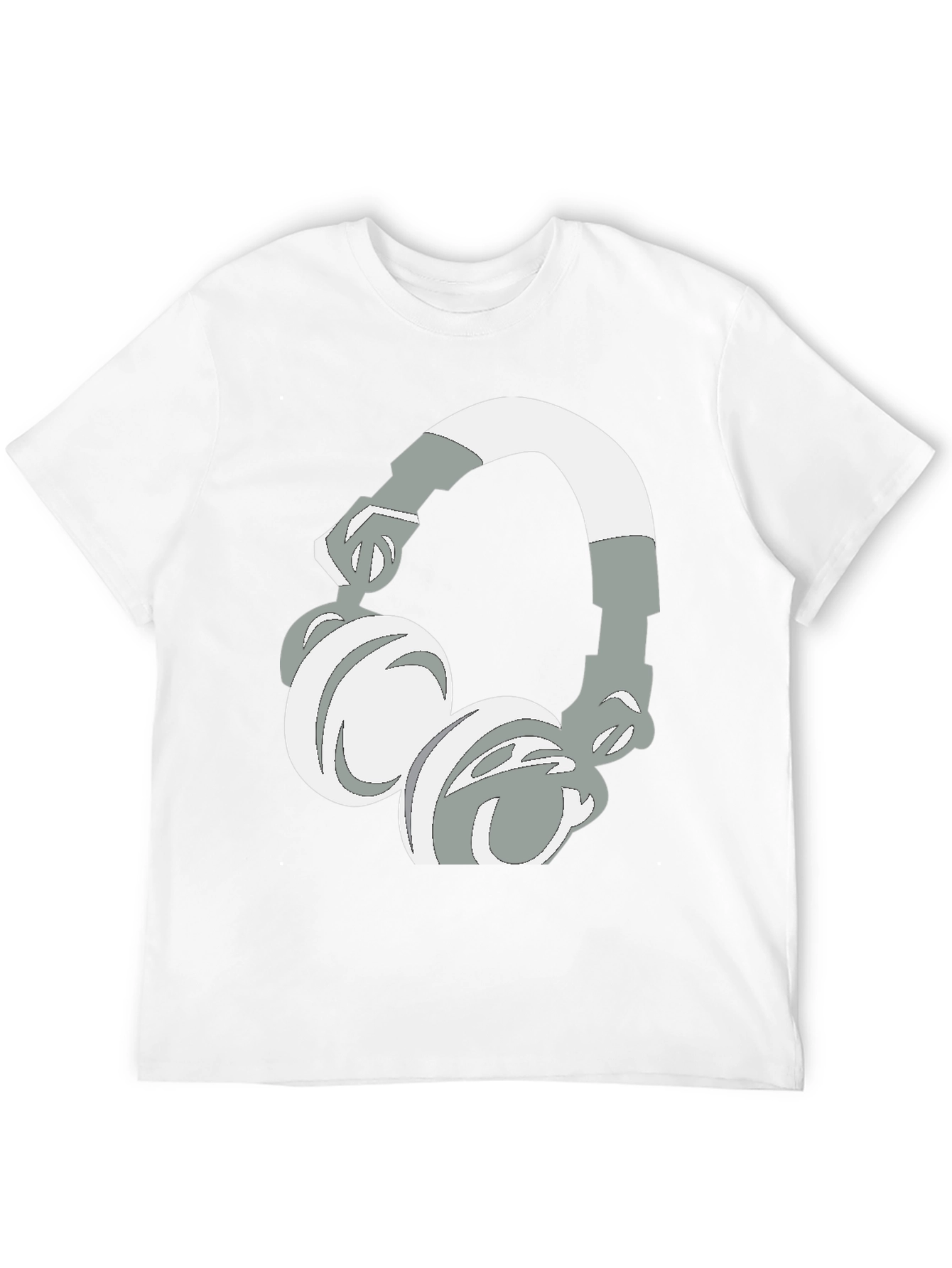 Camiseta Negra con Diseño de Audífonos Gráficos