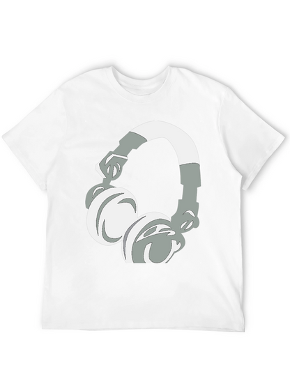 Camiseta Negra con Diseño de Audífonos Gráficos