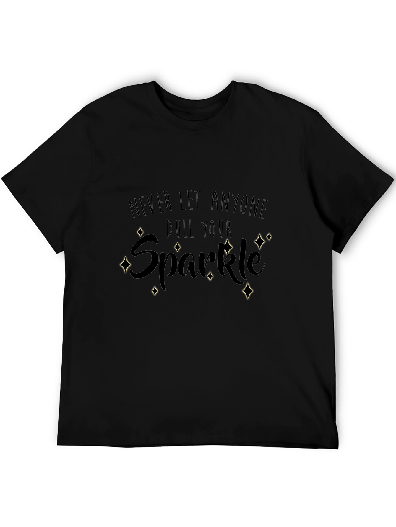 Camiseta Negra con Mensaje Inspirador Sparkle
