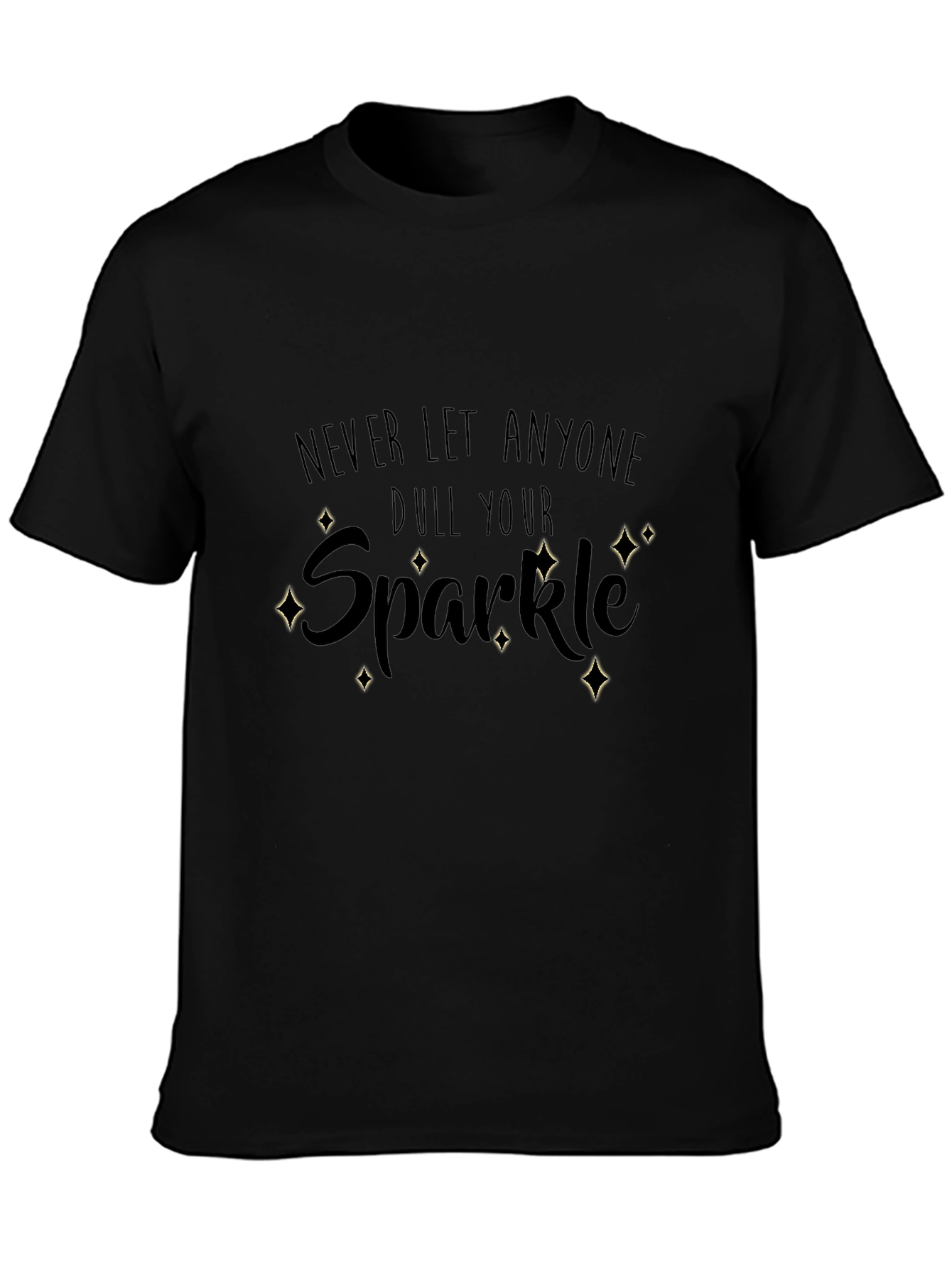 Camiseta Negra con Mensaje Inspirador Sparkle