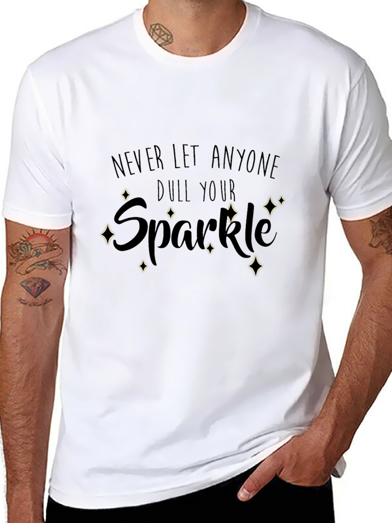 Camiseta Negra con Mensaje Inspirador Sparkle