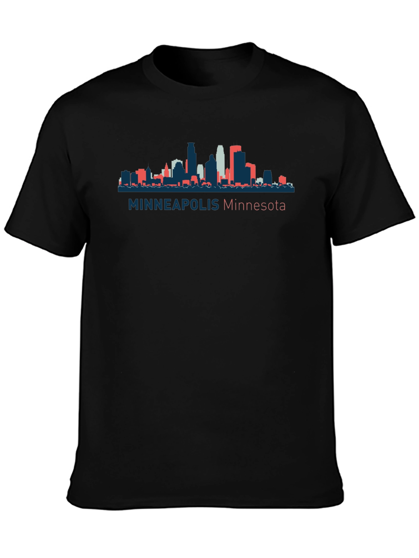 Camiseta Negra con Skyline de Minneapolis