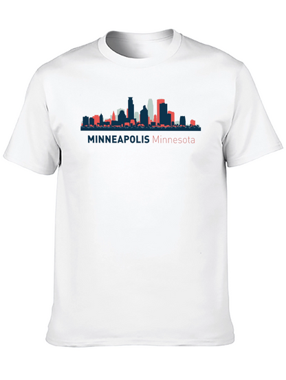 Camiseta Negra con Skyline de Minneapolis