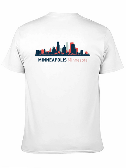 Camiseta Negra con Skyline de Minneapolis