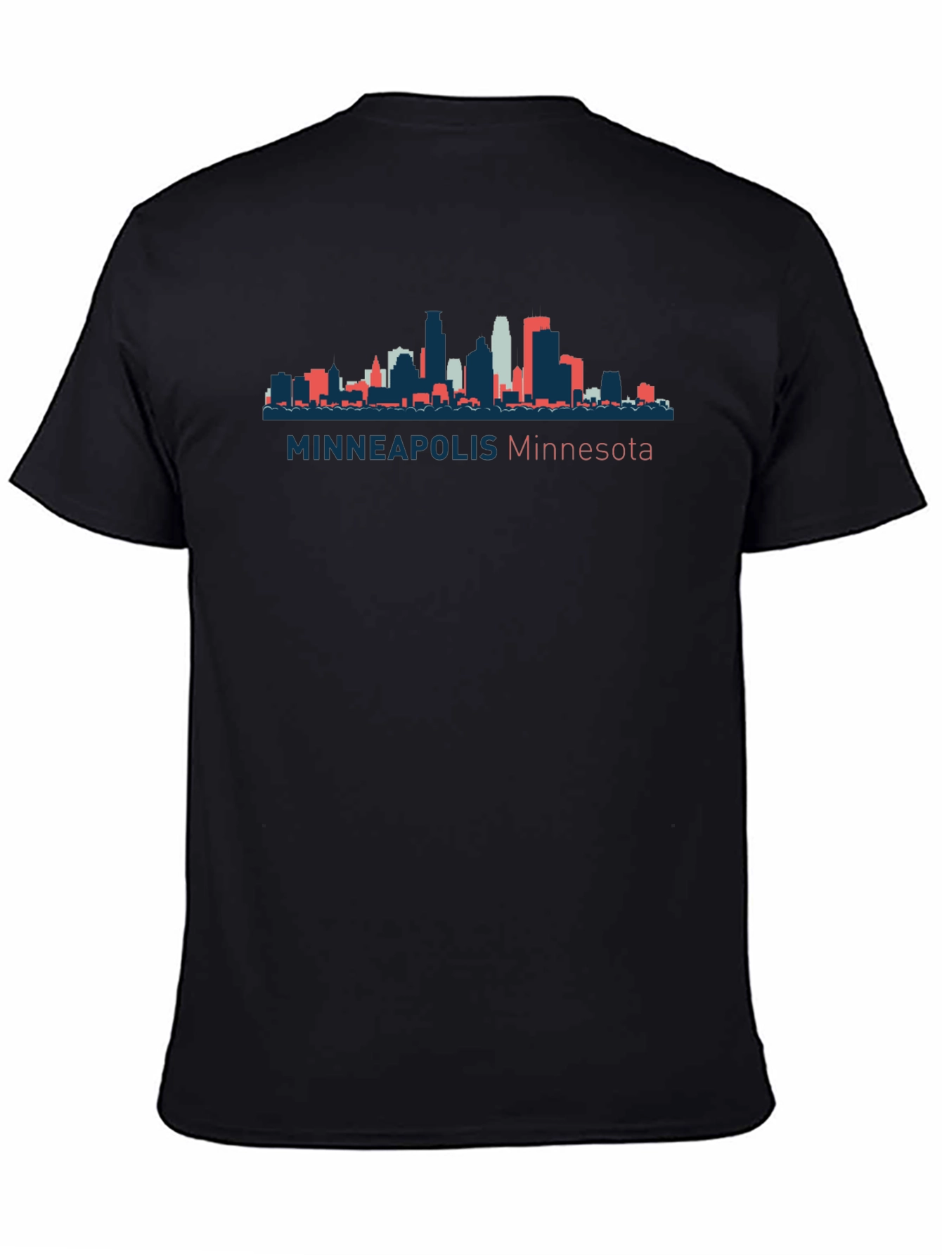 Camiseta Negra con Skyline de Minneapolis