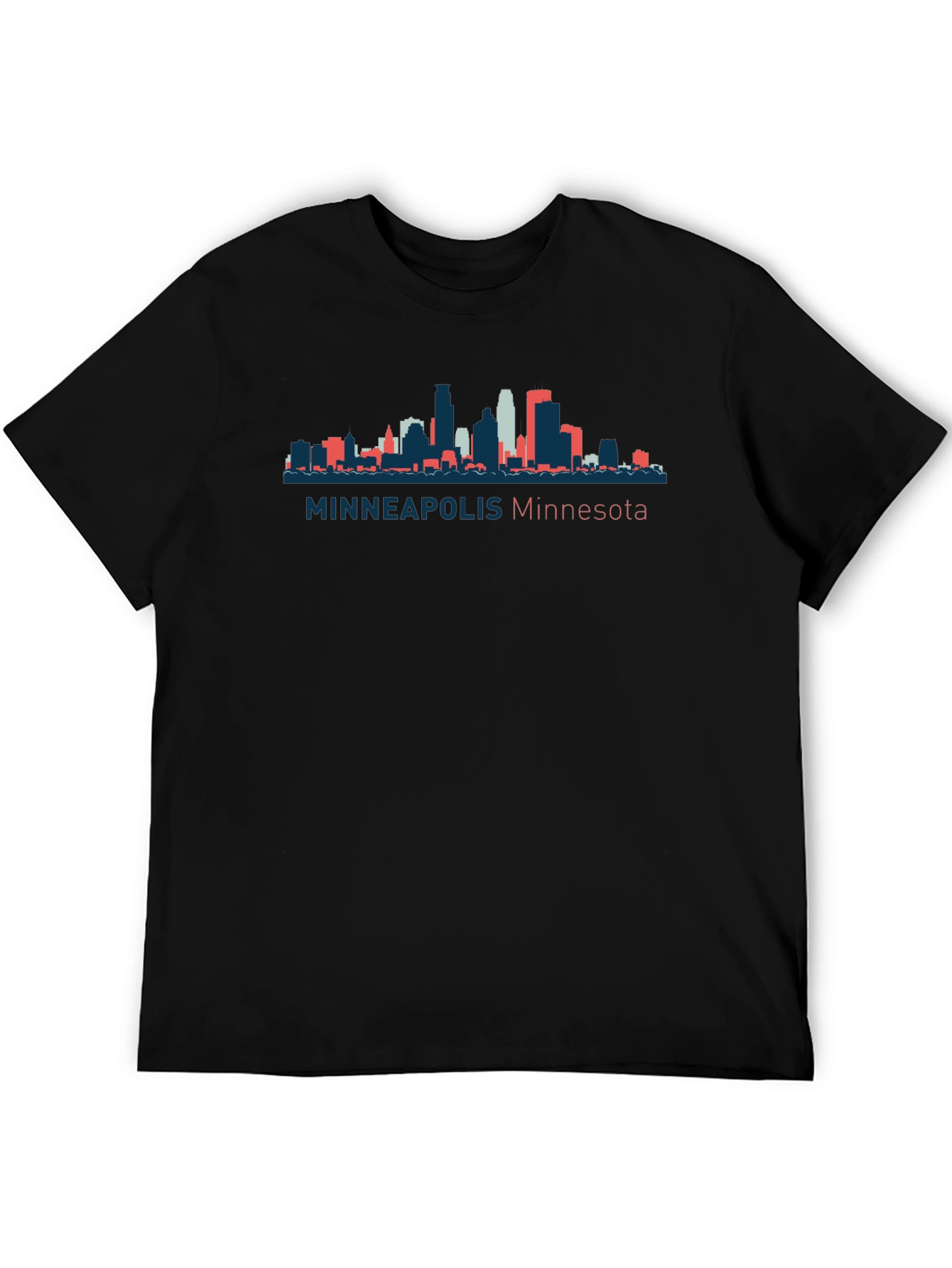 Camiseta Negra con Skyline de Minneapolis