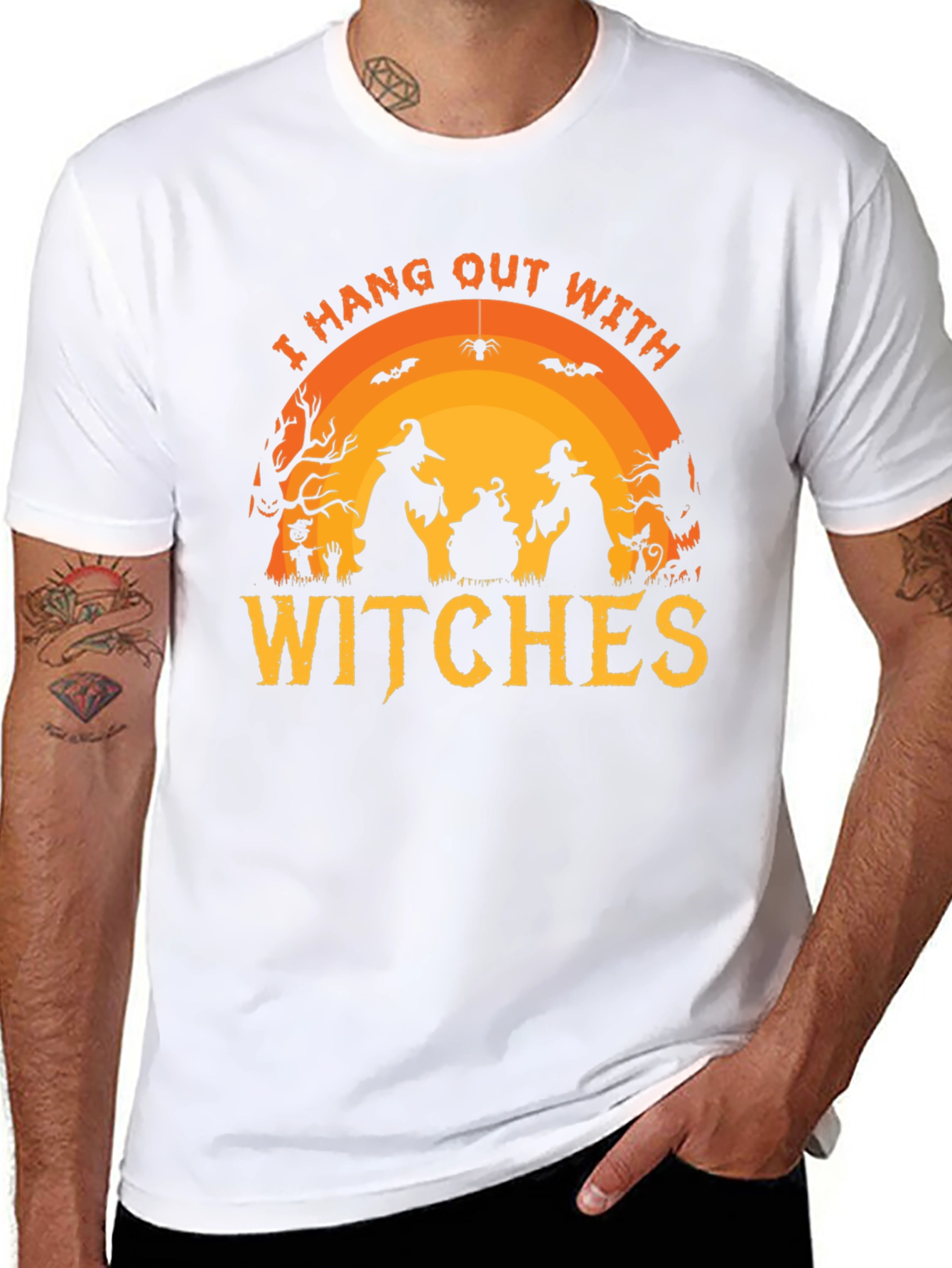 Camiseta Negra Halloween - Yo Salgo Con Brujas