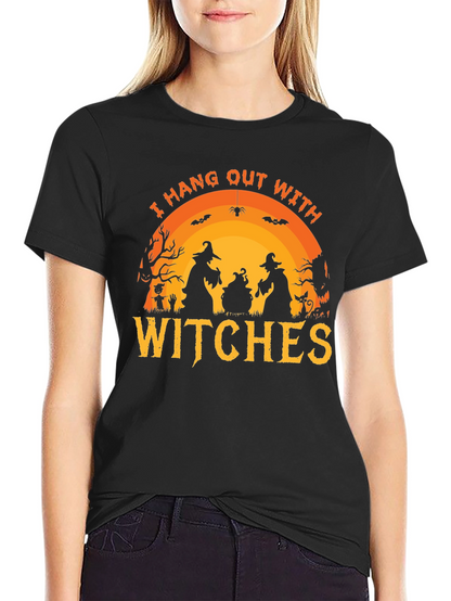 Camiseta Negra Halloween - Yo Salgo Con Brujas