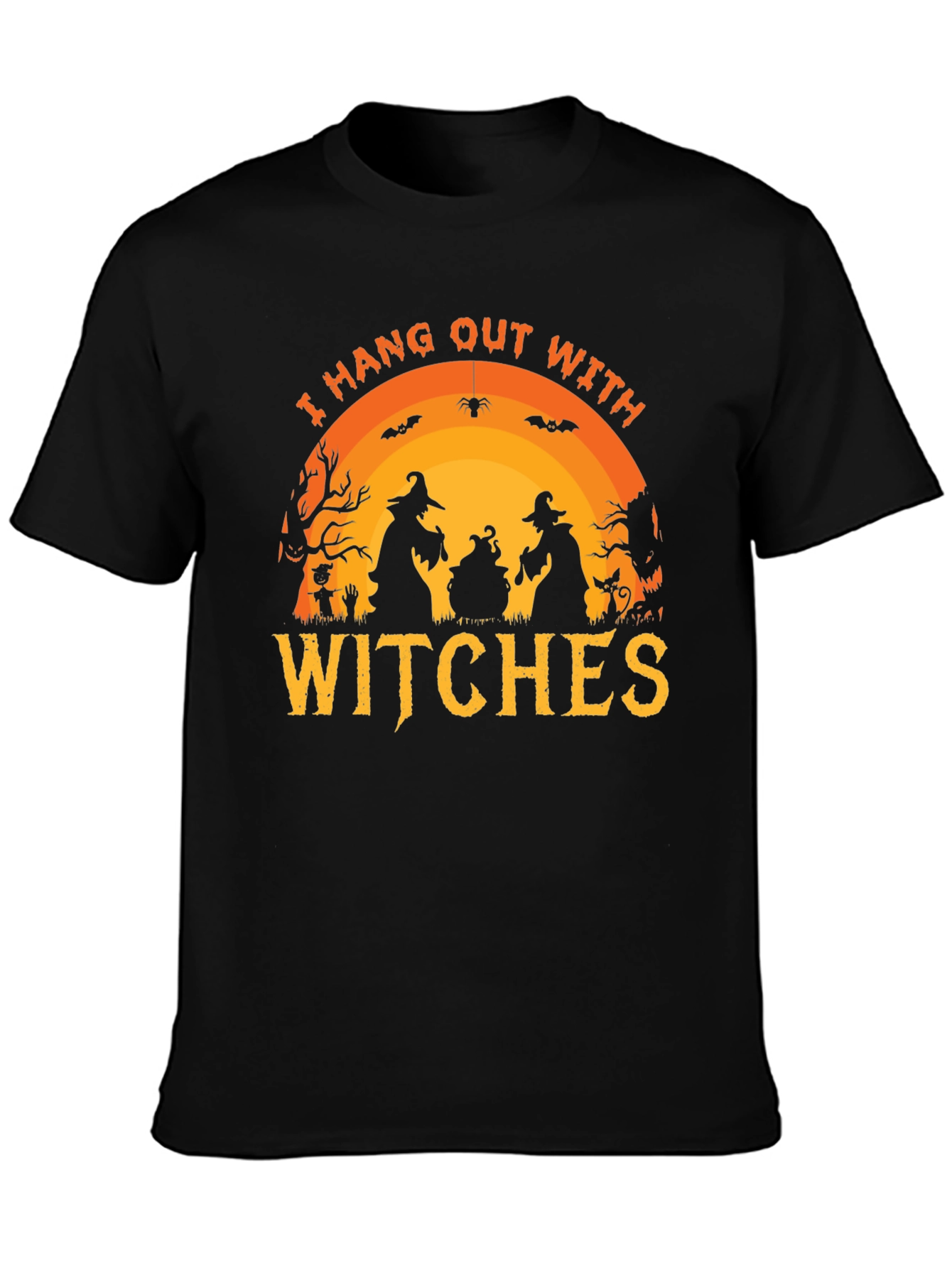 Camiseta Negra Halloween - Yo Salgo Con Brujas