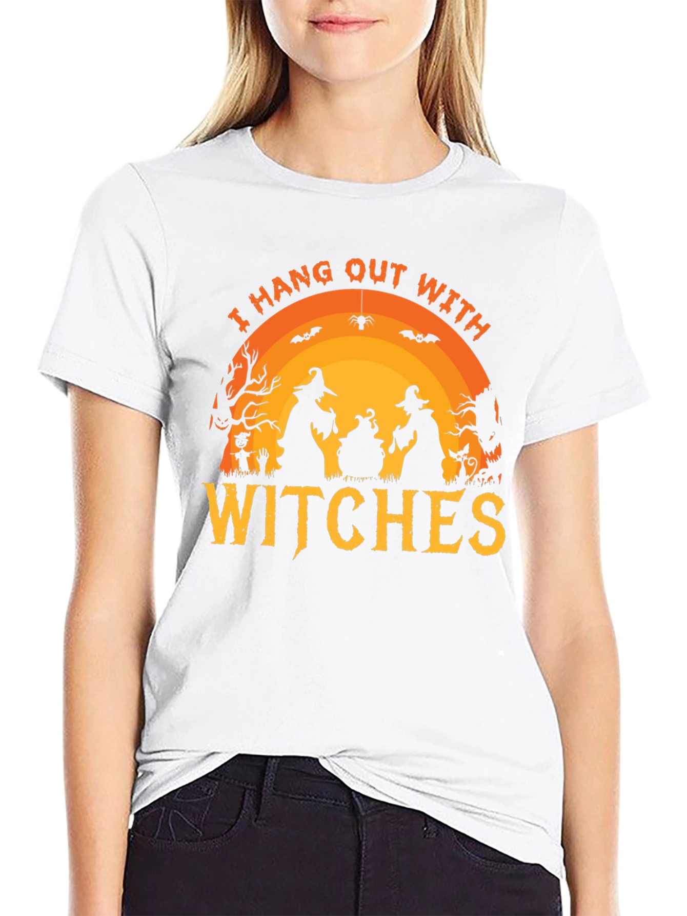 Camiseta Negra Halloween - Yo Salgo Con Brujas