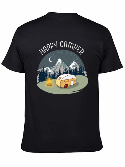 Camiseta Negra Happy Camper para Aventureros