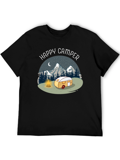 Camiseta Negra Happy Camper para Aventureros