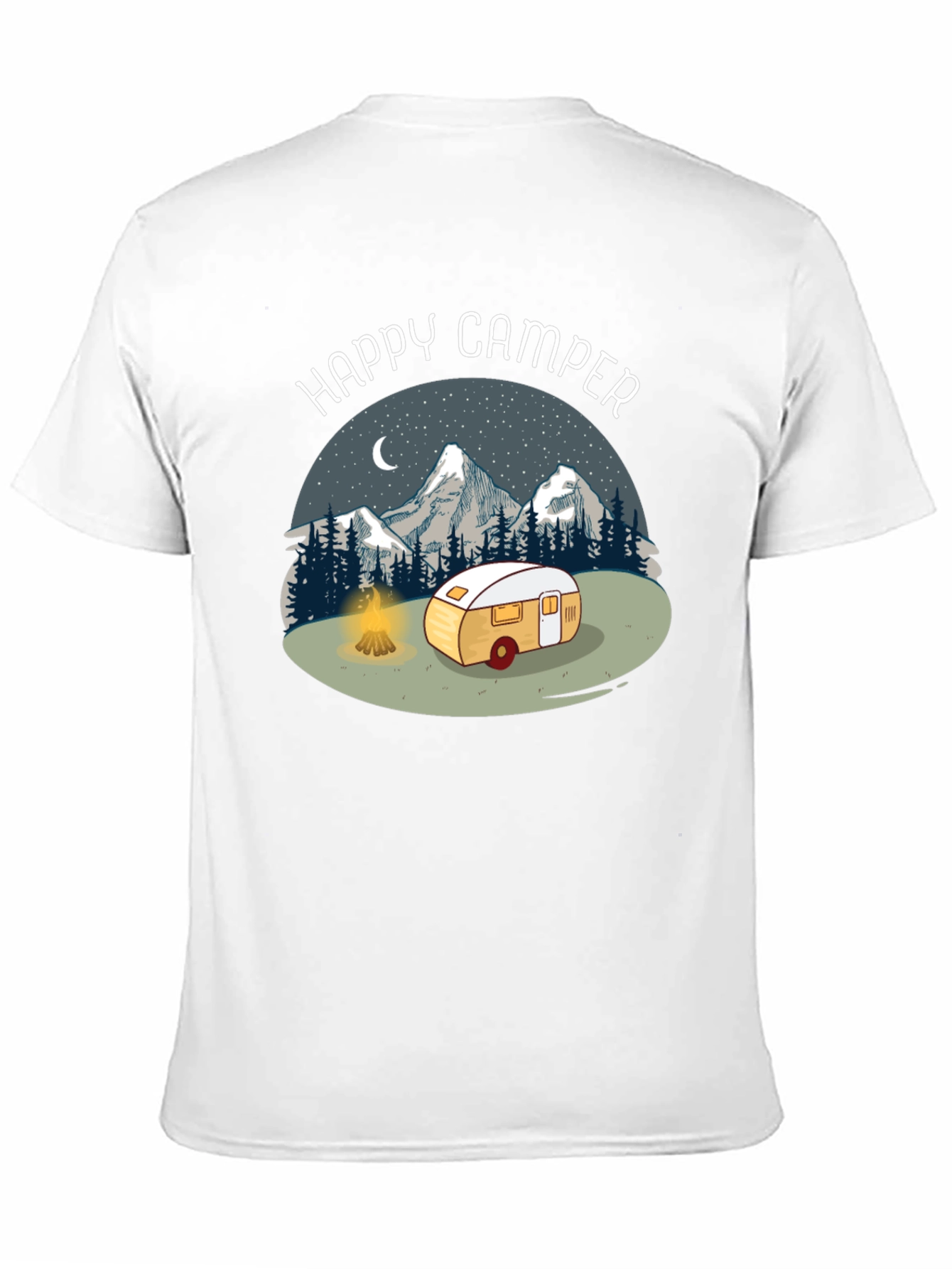 Camiseta Negra Happy Camper para Aventureros