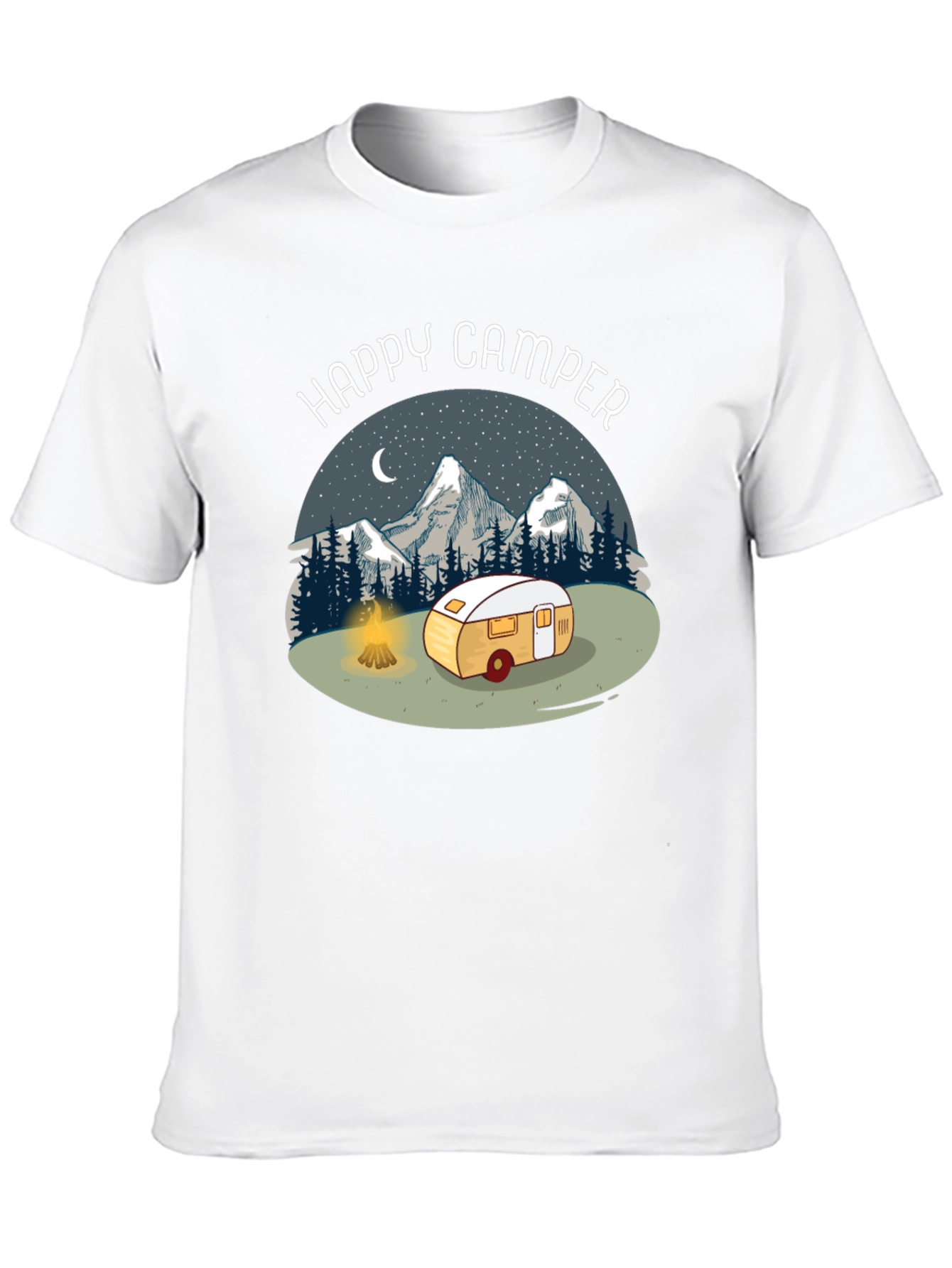 Camiseta Negra Happy Camper para Aventureros