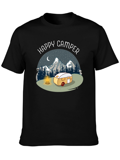 Camiseta Negra Happy Camper para Aventureros