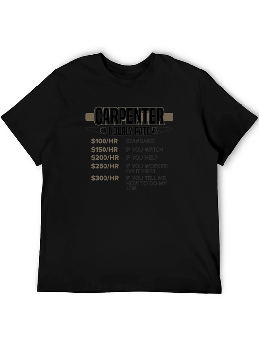 Camiseta Carpintero Tasa Horaria Humor Negro Algodón