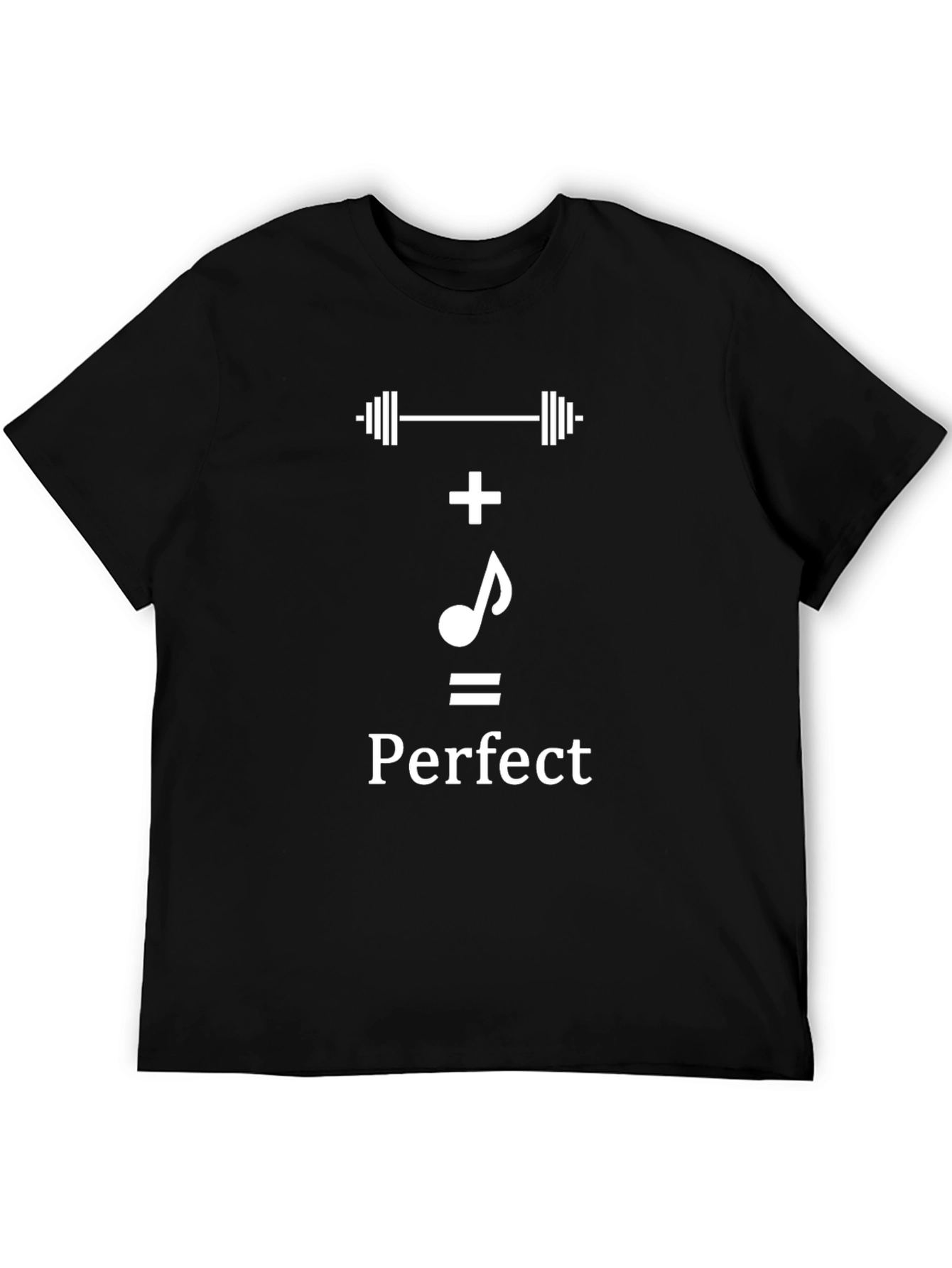 Camiseta Negra Perfecto: Pesas + Música