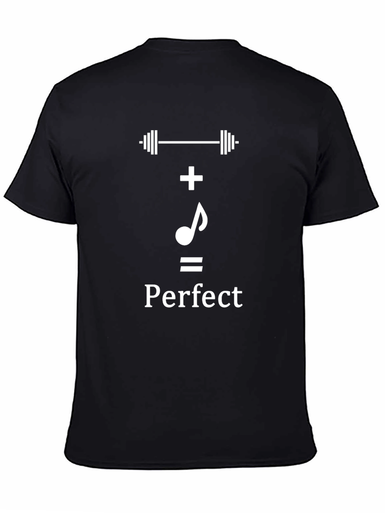 Camiseta Negra Perfecto: Pesas + Música