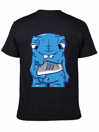 Camiseta Hombre: Monstruo Azul con Zapatilla