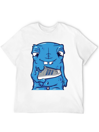 Camiseta Hombre: Monstruo Azul con Zapatilla