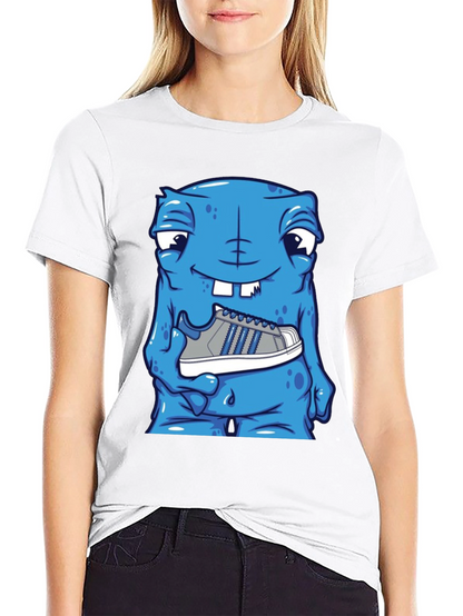 Camiseta Hombre: Monstruo Azul con Zapatilla