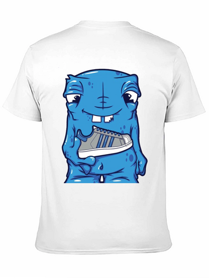 Camiseta Hombre: Monstruo Azul con Zapatilla