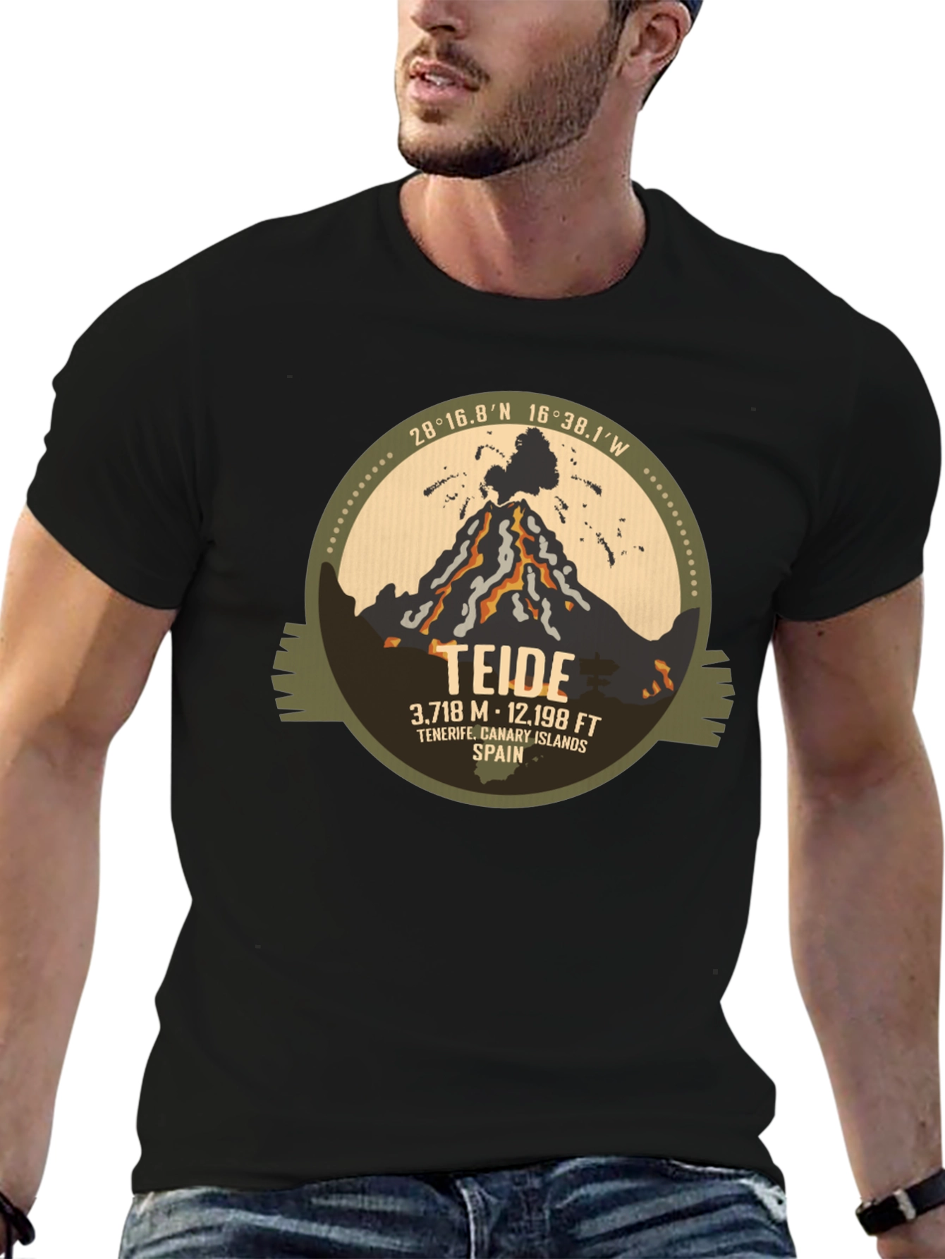 Camiseta Negra Teide - Tenerife Islas Canarias España