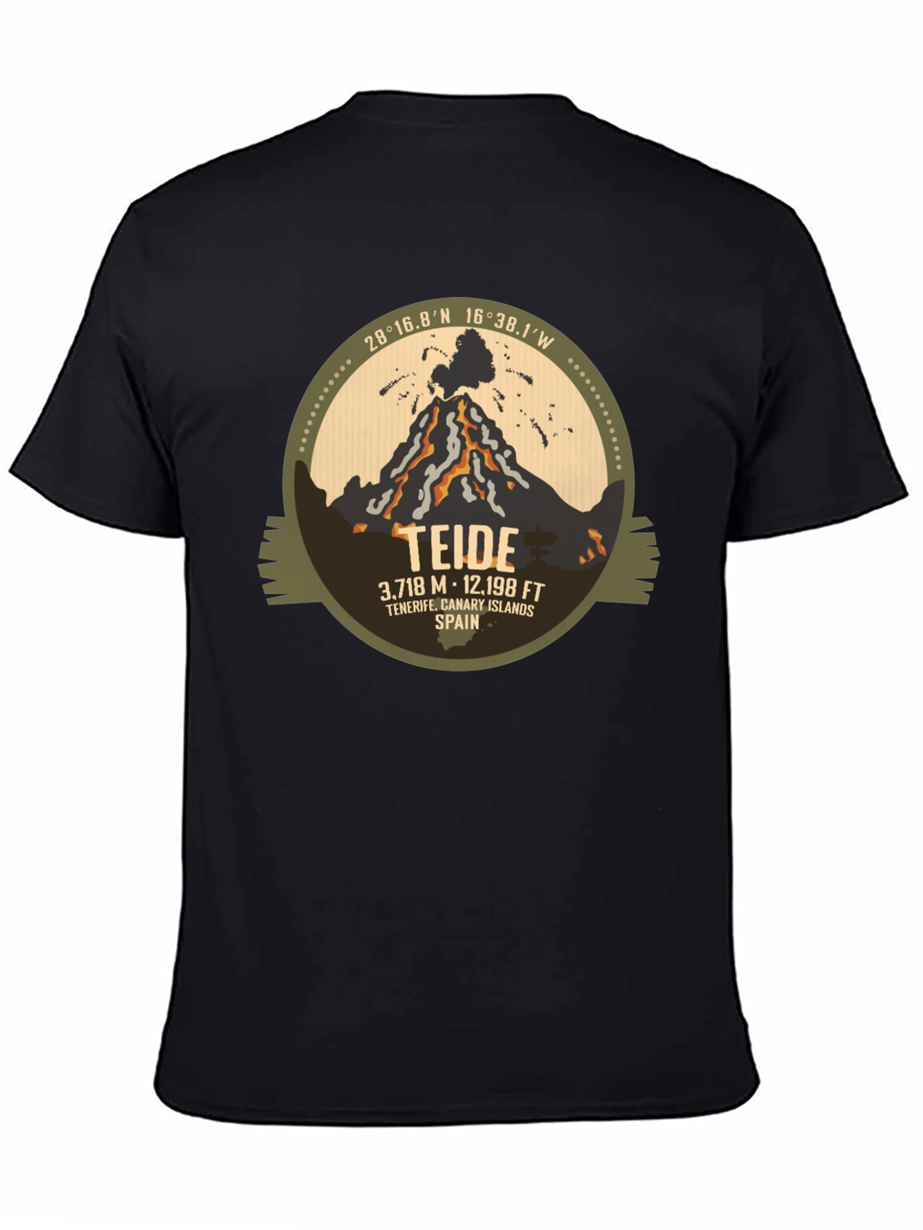 Camiseta Negra Teide - Tenerife Islas Canarias España
